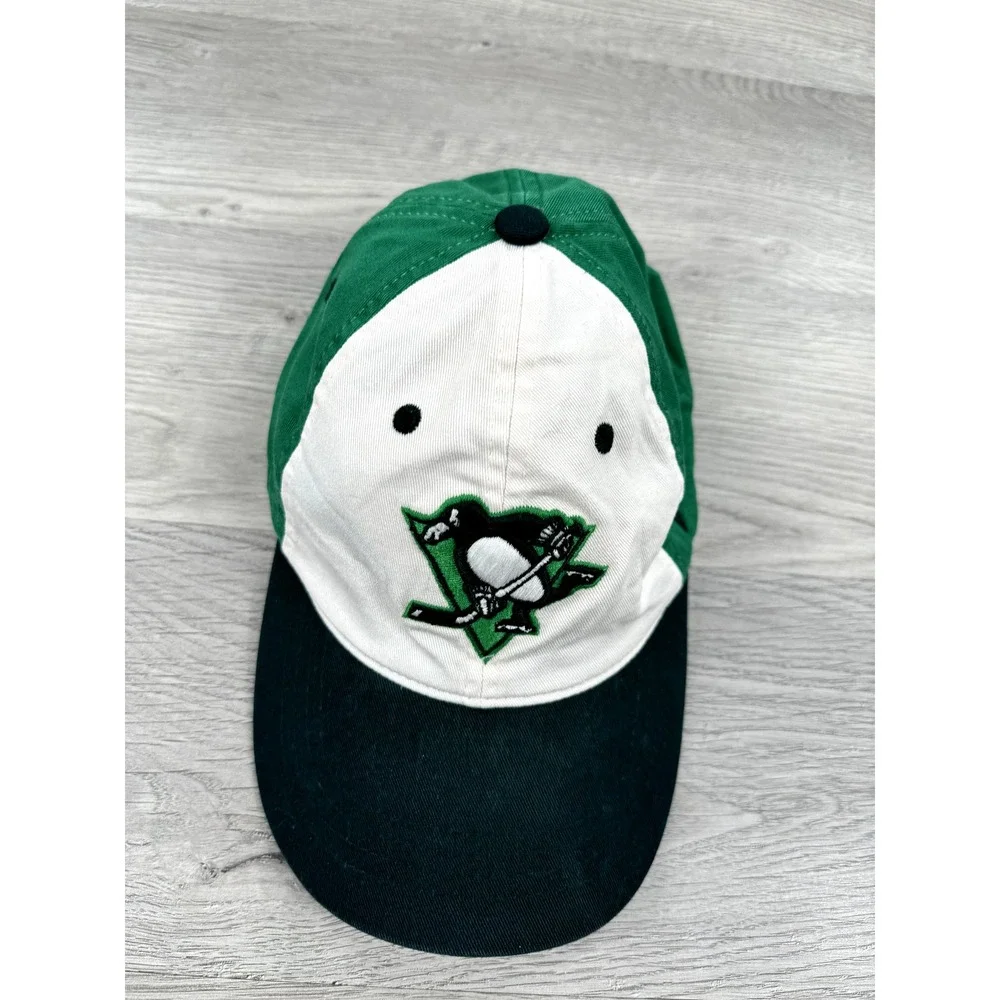 Pittsburgh Penguins Hat Cap Green Adjustable NHL Rare Sample St Patricks Day